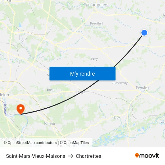 Saint-Mars-Vieux-Maisons to Chartrettes map