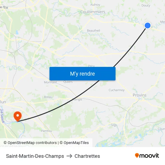 Saint-Martin-Des-Champs to Chartrettes map