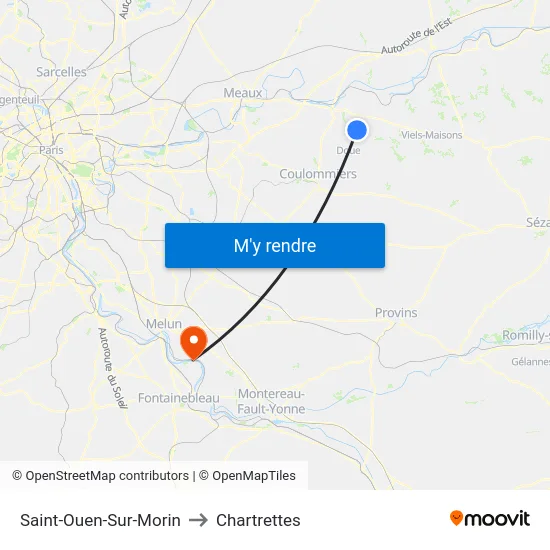 Saint-Ouen-Sur-Morin to Chartrettes map