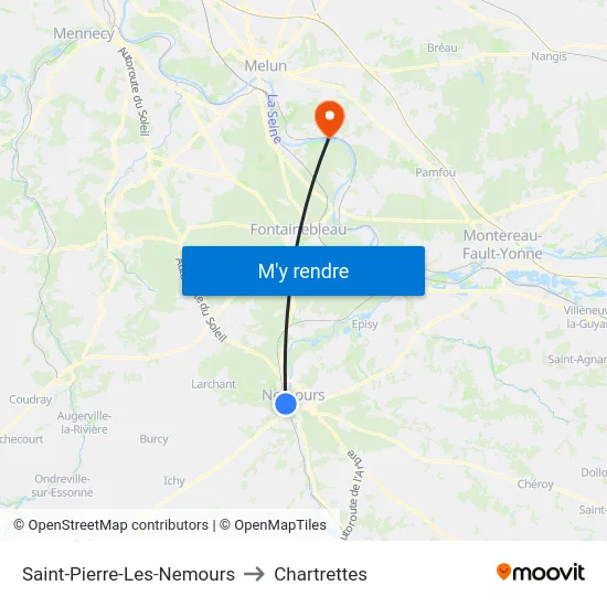 Saint-Pierre-Les-Nemours to Chartrettes map