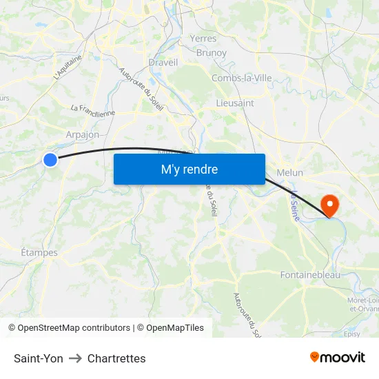 Saint-Yon to Chartrettes map