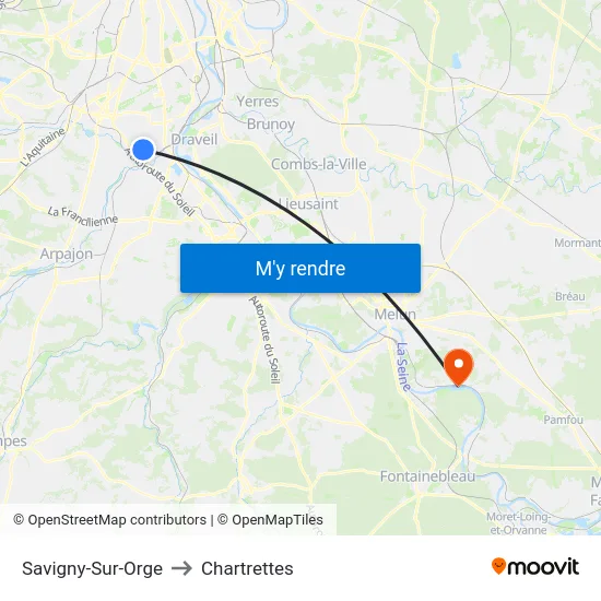 Savigny-Sur-Orge to Chartrettes map