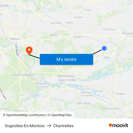 Sognolles-En-Montois to Chartrettes map