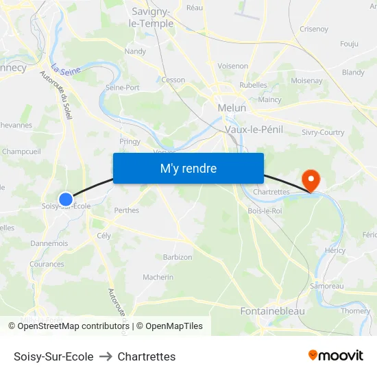 Soisy-Sur-Ecole to Chartrettes map