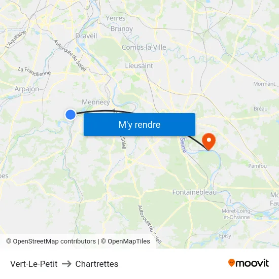 Vert-Le-Petit to Chartrettes map