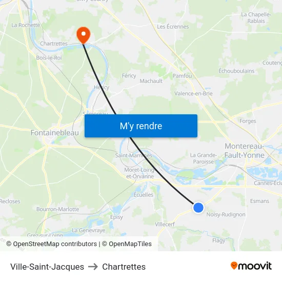 Ville-Saint-Jacques to Chartrettes map
