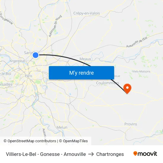 Villiers-Le-Bel - Gonesse - Arnouville to Chartronges map