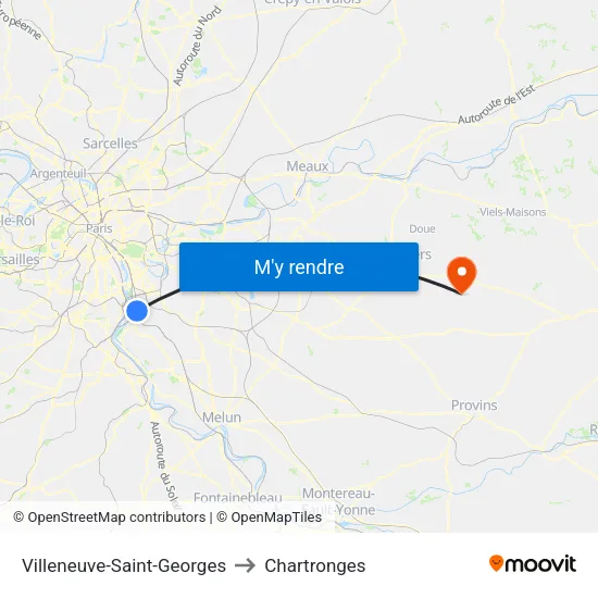 Villeneuve-Saint-Georges to Chartronges map