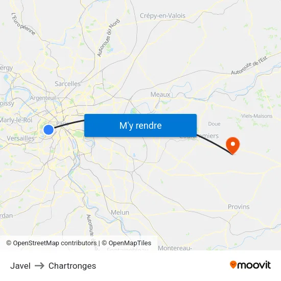 Javel to Chartronges map