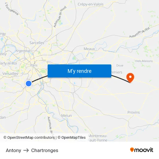 Antony to Chartronges map