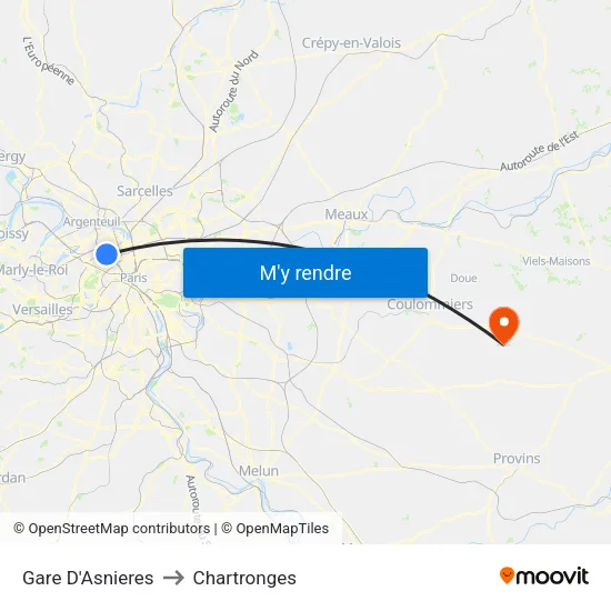 Gare D'Asnieres to Chartronges map