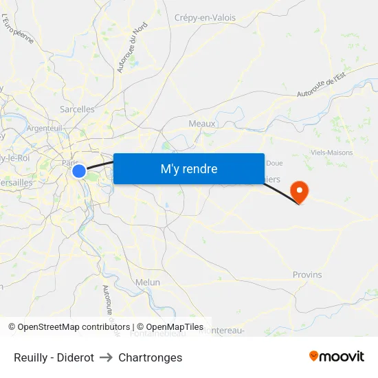 Reuilly - Diderot to Chartronges map