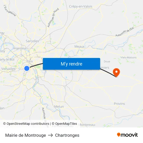 Mairie de Montrouge to Chartronges map