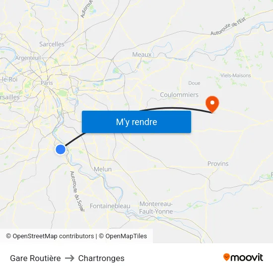 Gare Routière to Chartronges map