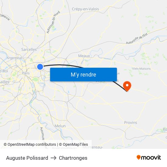 Auguste Polissard to Chartronges map