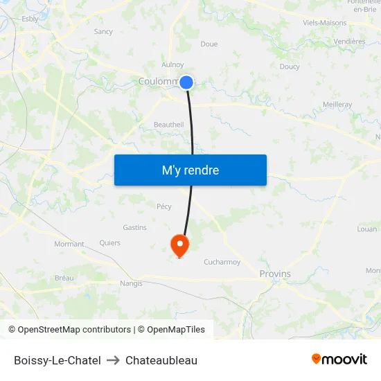 Boissy-Le-Chatel to Chateaubleau map