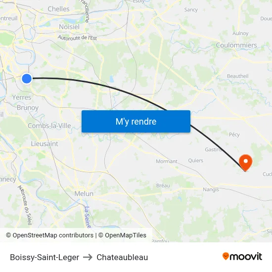 Boissy-Saint-Leger to Chateaubleau map