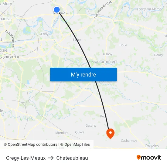 Cregy-Les-Meaux to Chateaubleau map