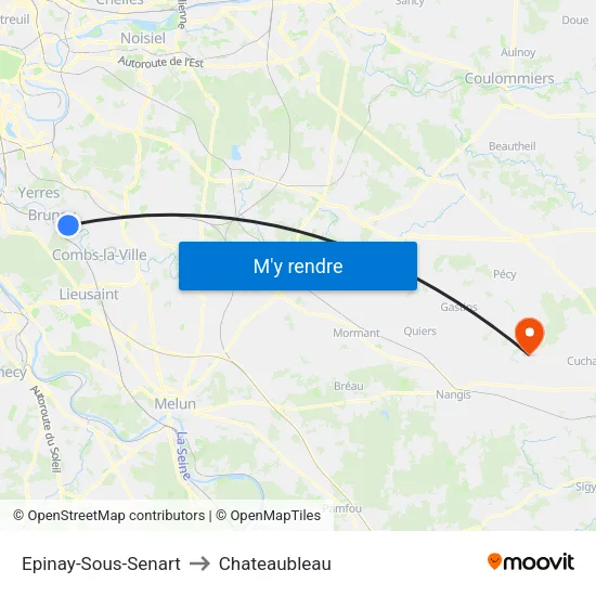 Epinay-Sous-Senart to Chateaubleau map