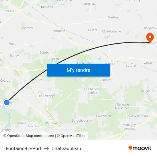 Fontaine-Le-Port to Chateaubleau map
