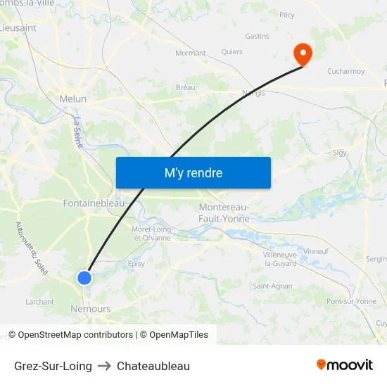 Grez-Sur-Loing to Chateaubleau map