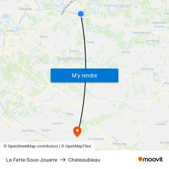 La Ferte-Sous-Jouarre to Chateaubleau map