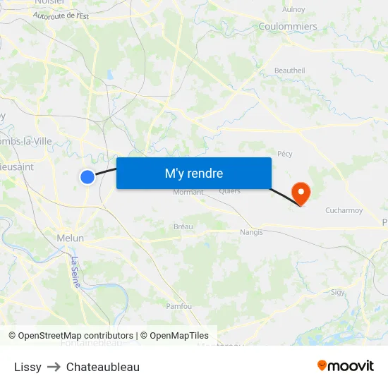 Lissy to Chateaubleau map