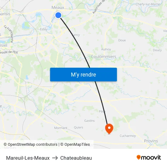 Mareuil-Les-Meaux to Chateaubleau map
