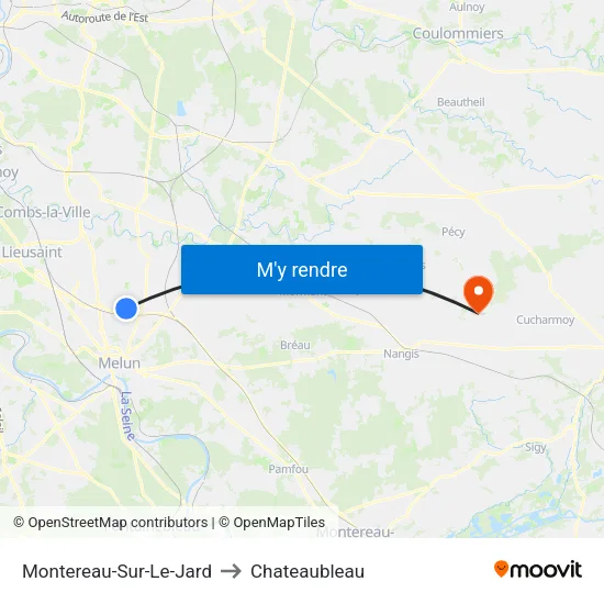Montereau-Sur-Le-Jard to Chateaubleau map
