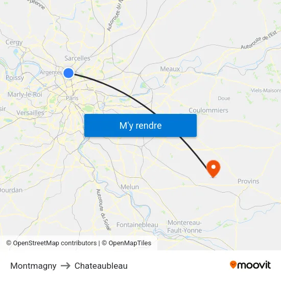 Montmagny to Chateaubleau map