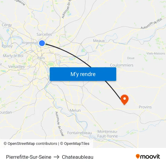 Pierrefitte-Sur-Seine to Chateaubleau map