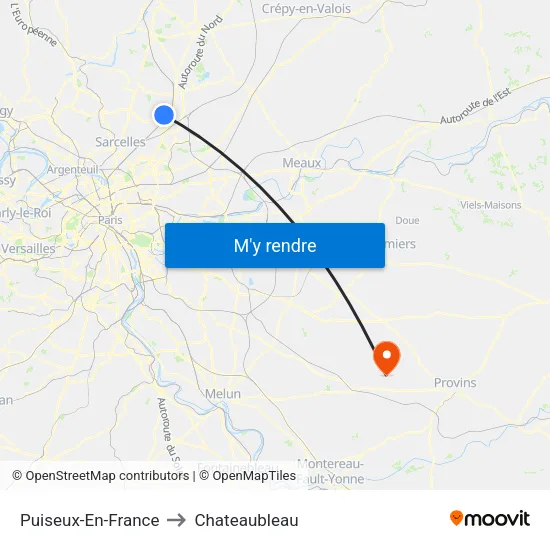 Puiseux-En-France to Chateaubleau map