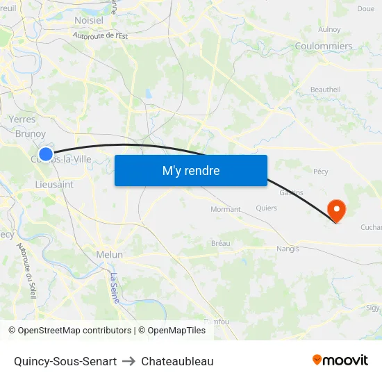 Quincy-Sous-Senart to Chateaubleau map