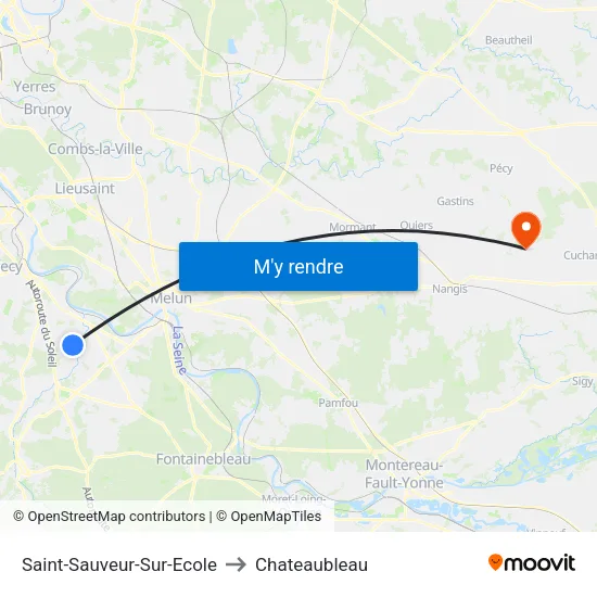 Saint-Sauveur-Sur-Ecole to Chateaubleau map