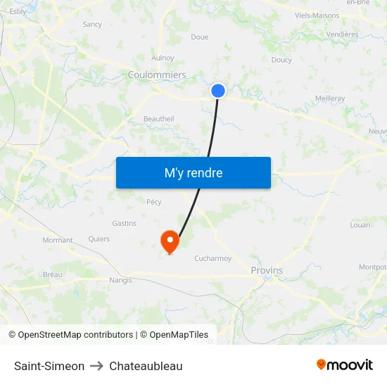 Saint-Simeon to Chateaubleau map