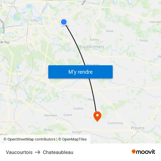 Vaucourtois to Chateaubleau map