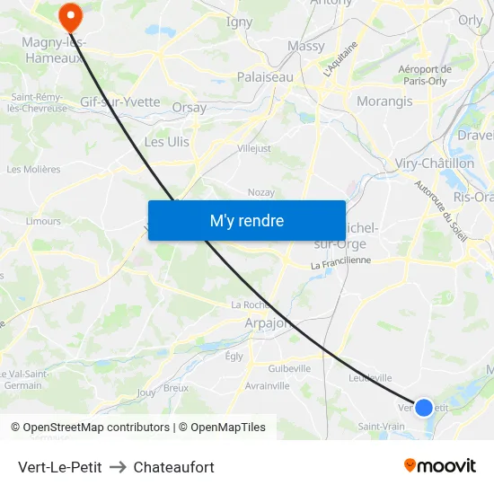 Vert-Le-Petit to Chateaufort map
