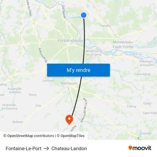 Fontaine-Le-Port to Chateau-Landon map