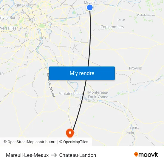 Mareuil-Les-Meaux to Chateau-Landon map