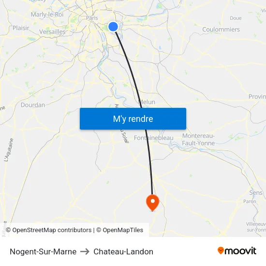 Nogent-Sur-Marne to Chateau-Landon map