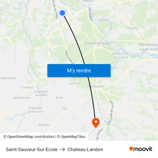 Saint-Sauveur-Sur-Ecole to Chateau-Landon map