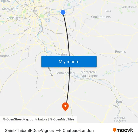 Saint-Thibault-Des-Vignes to Chateau-Landon map