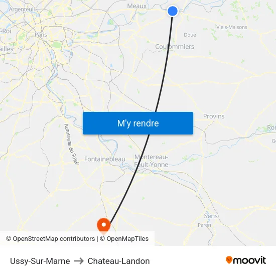 Ussy-Sur-Marne to Chateau-Landon map