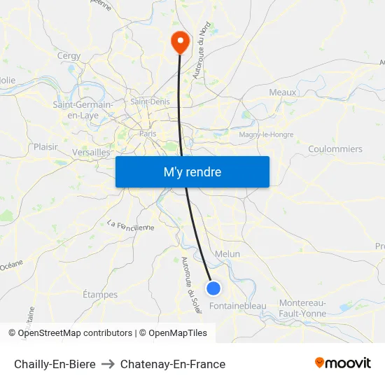 Chailly-En-Biere to Chatenay-En-France map