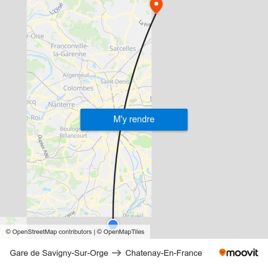 Gare de Savigny-Sur-Orge to Chatenay-En-France map