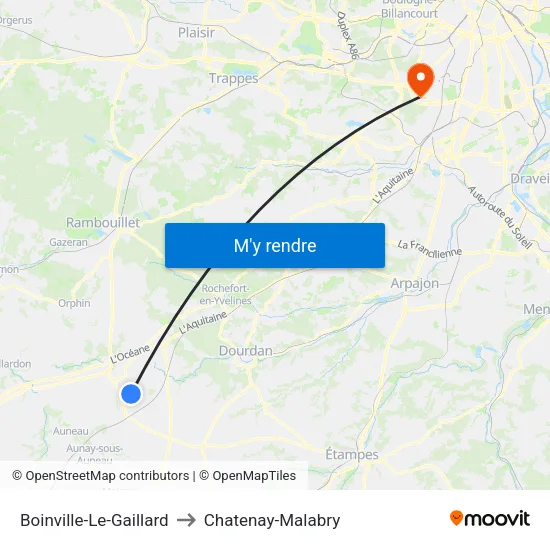 Boinville-Le-Gaillard to Chatenay-Malabry map