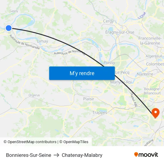 Bonnieres-Sur-Seine to Chatenay-Malabry map