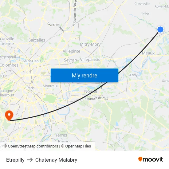 Etrepilly to Chatenay-Malabry map