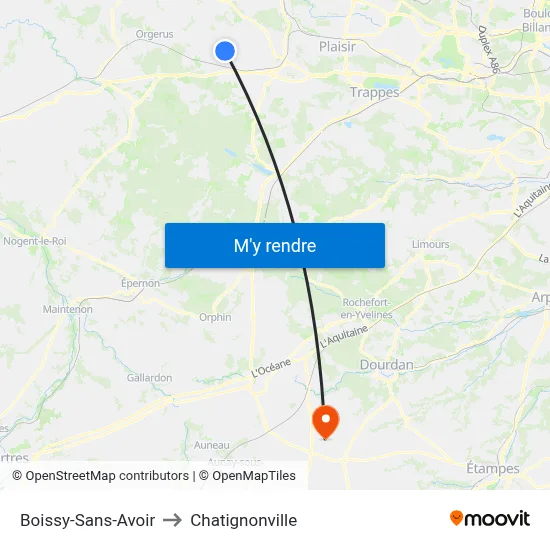 Boissy-Sans-Avoir to Chatignonville map