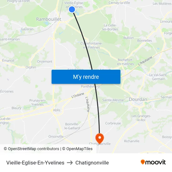 Vieille-Eglise-En-Yvelines to Chatignonville map